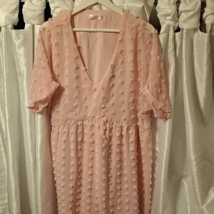 Kirundo Chic Blush Textured Midi Dress XL 💙💙💙💙